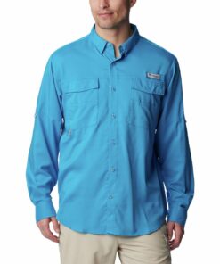 Columbia Men's Blood & Guts IV Woven Long Sleeve Shirt Pool - 2XL