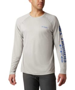 Columbia Men's Terminal Tackle Long Sleeve Shirt in Grey Heather Blue - XL