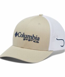 Columbia Unisex PFG Mesh Ball Cap Ancient Fossil Carbon Logo - L-XL