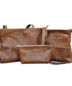 Combo Gift-Lize-Marie Handbag, Mini Hipster Bag and Cosmetic Bag - Leather - Diesel Toffee