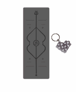 Comfortable Rubber Yoga Mat and Handmade Keyholder - Grey