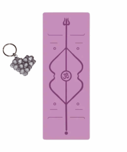 Comfortable Rubber Yoga Mat and Handmade Keyholder - Purple