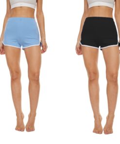 Comfy Booty Shorts for Women Yoga Sports Workout Athletic Gym Lounge - 2-Pack - S