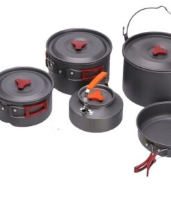 Compact Camping Cookware Collapsible Mess Kit Set of 5