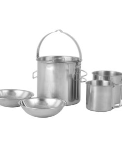 Compact Camping Cookware Pot Bowl Kettle Cup with Lid 5 pieces set