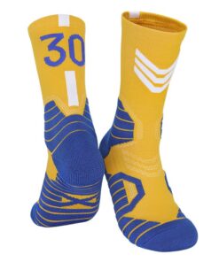 Compression Sports Socks Professional Basketball Socks Impact Protection - 30 Blue & Yellow