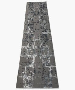 Contemporary Modern Grey Passage Runner Rug - 300 x 80cm