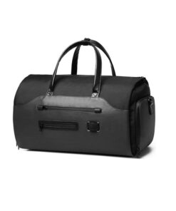 Convertible Travel Duffel Bag with Shoes Compartment and Wet Pocket - Black