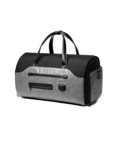 Convertible Travel Duffel Bag with Shoes Compartment and Wet Pocket - Grey