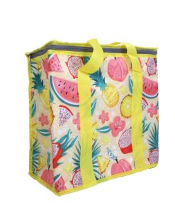 Cooler Bag Insulated with Handles - 16 Litres - Tropical Fruits Design - Yellow