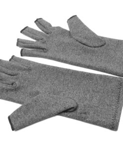 Copper Infused Arthritis Gloves - Compression Joint Pain Relief Set - Grey - M
