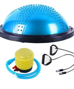 Core Bosu Balance Ball With Resistance Bands - Blue 58cm