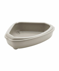 Corner Litter Tray and Rim - Warm Grey