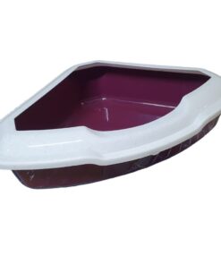 Corner Triangular Cat Litter Tray ( 57 x 43 x 14cm) - Maroon