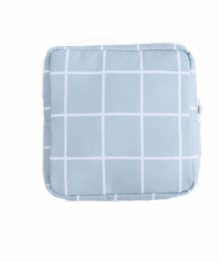 Cosmetic Travel Sanitary Bag - Blue Plaid