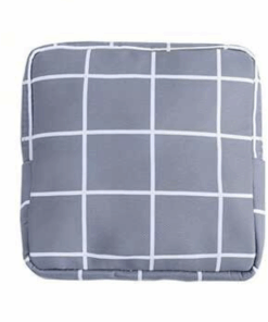 Cosmetic Travel Sanitary Bag - Grey Plaid