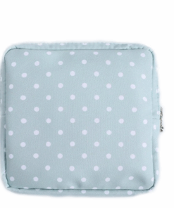 Cosmetic Travel Sanitary Bag - Light Green - Polka Dots