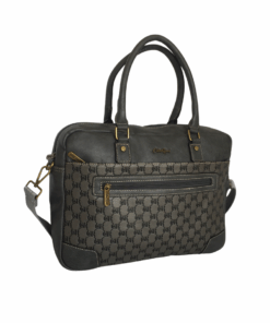 Cotton Road - 14' High Quality PU Leather Laptop Bag - Grey