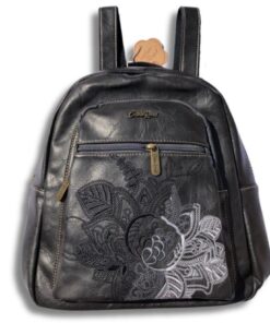 Cotton Road - Backpack Embroidered Flowers - Black
