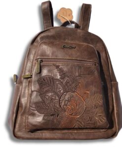 Cotton Road - Backpack Embroidered Flowers - Coffee