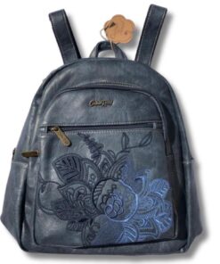 Cotton Road - Backpack Embroidered Flowers - Navy
