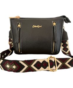 Cotton Road Crossbody Bag with Trendy Removable Strap - Black, Red