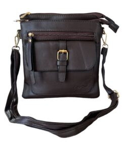 Cotton Road Double Zip Crossbody Bag - Dark Brown