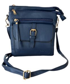 Cotton Road Double Zip Crossbody Bag - Navy