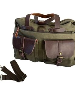 Cotton Road Military Style Canvas Laptop Bag - Military Green