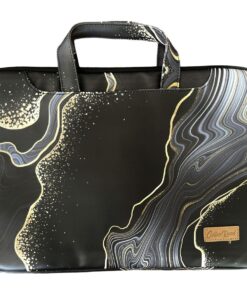 Cotton Road Printed 15inch Laptop Bag - Black, Gold