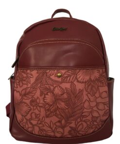 Cotton Road - Rainproof Floral Laptop Backpack - Maroon
