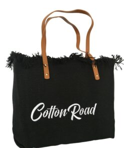 Cotton Road - Tapestry Pure Cotton Beach bag 15L - Black