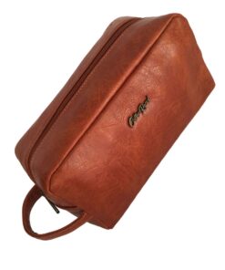 Cotton Road Toiletry Bag. - Camel