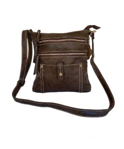 Cotton Road Zipped Crossbody Bag - Brown