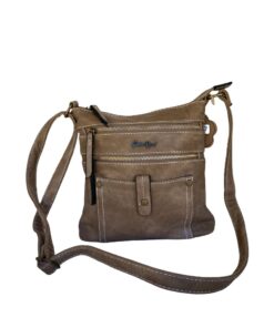Cotton Road Zipped Crossbody Bag - Brown, Gold