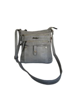 Cotton Road Zipped Crossbody Bag - Grey, Gold