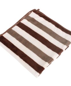 Cotton Striped Beach Towel - Brown