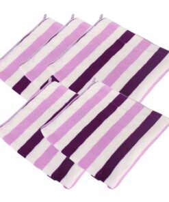 Cotton Striped Beach Towel - Purple - 5 Pack