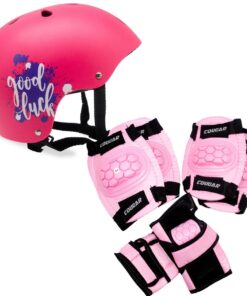 Cougar Inline Skating Protective Gear and Helmet Combo - Pink