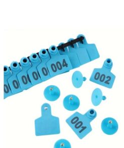 Cow Ear Tags Marked 1 to 100 - Pack of 100 Tags - Blue