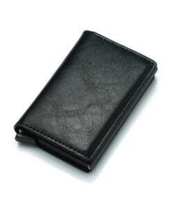Cre8tive Anti-Theft RFID Aluminum and PU Leather Slide Up Wallet