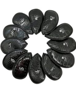 Cre8tive PU Leather Golf Club Headcovers 12 Piece (Black)