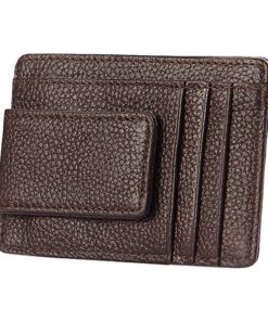 Cre8tive PU Leather Money Clip Wallet with RFID Card Holder - Brown