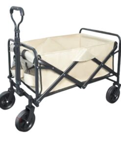 Cream Heavy Duty Folding Camping Cart Utility Wagon