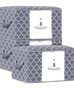 Creative Deco Set of 3 Large Capacity Storage Bags - Charcoal Grey