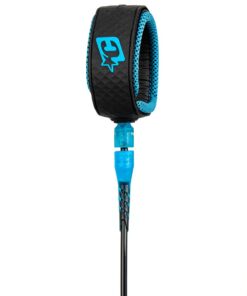 Creatures Longboard Ankle 9 Surfboard Leash : Black Cyan