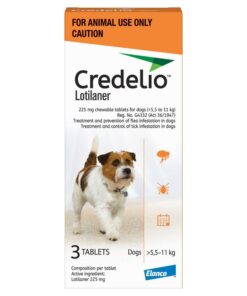 CREDELIO (Elanco) Orange Tick and Flea Treatment for Dogs Med 5.5 -11kg