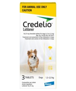 CREDELIO (Elanco) Yellow Tick and Flea treatment for Dogs Toy 1.3-2.5kg