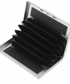 Credit Card Holder Metal Wallet Stainless Steel Slim Case Protector - Silver