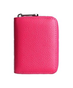 Credit Card Holder Wallet Blocking Case Zipper Card Organizer-Red